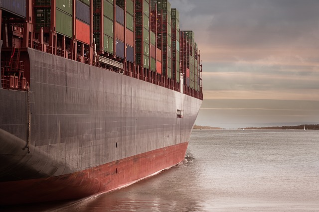 Cargo ship taking goods to Spain